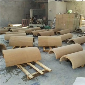 Sichuan Yellow Wooden Vein Sandstone Roman Column