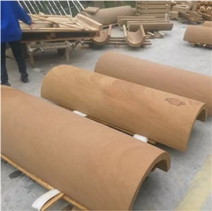 Stone Yellow Wood Sandstone Column for Building