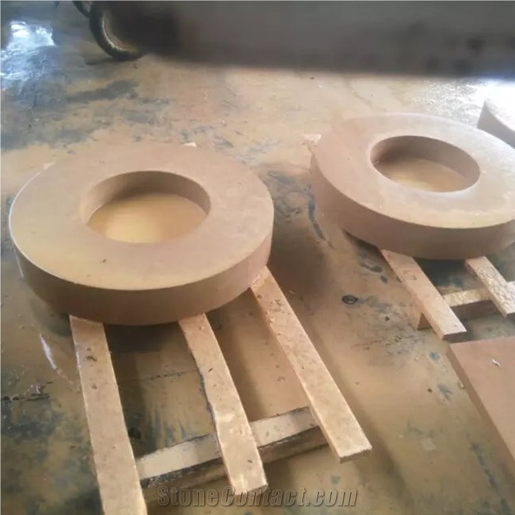 Stone Yellow Wood Sandstone Column for Building