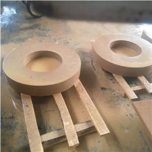 Stone Yellow Wood Sandstone Column for Building