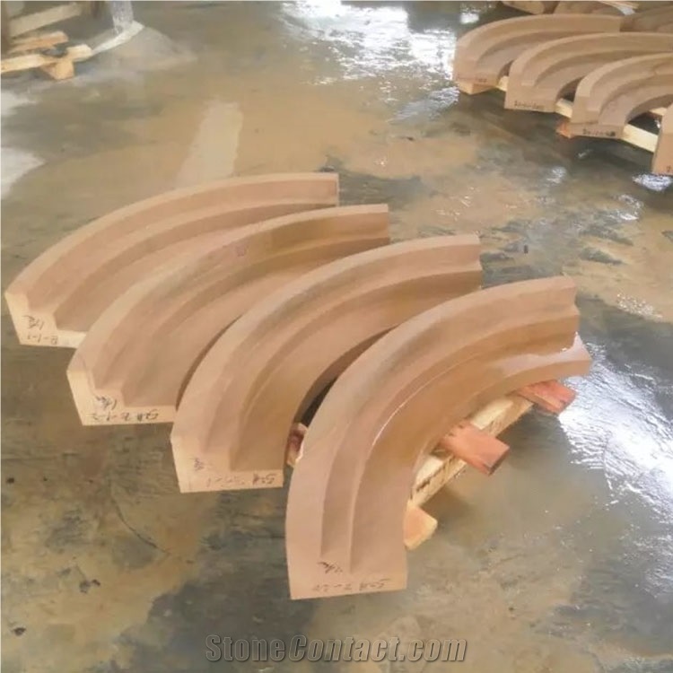 Stone Yellow Wood Sandstone Column for Building