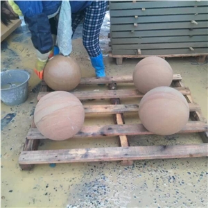Yellow Wood Round Ball Pier Caps & Quoins for Column