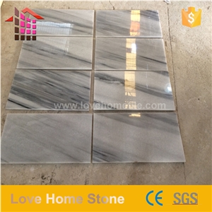 China Cloudy White Marble Paver Tile,White Marble with Grey Vein Flooring and Walling Tiles