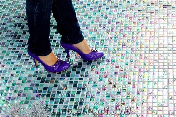 Aqua Glass Stone Mix Mosaic