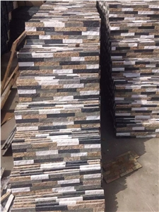 Multicolor Quartzite Veneer Stone Natural Cap Stone Wall Cladding Stone