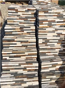 Multicolor Quartzite Veneer Stone Natural Cap Stone Wall Cladding Stone