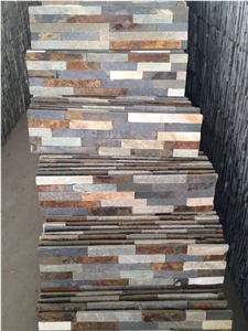 Multicolor Quartzite Veneer Stone Natural Cap Stone Wall Cladding Stone