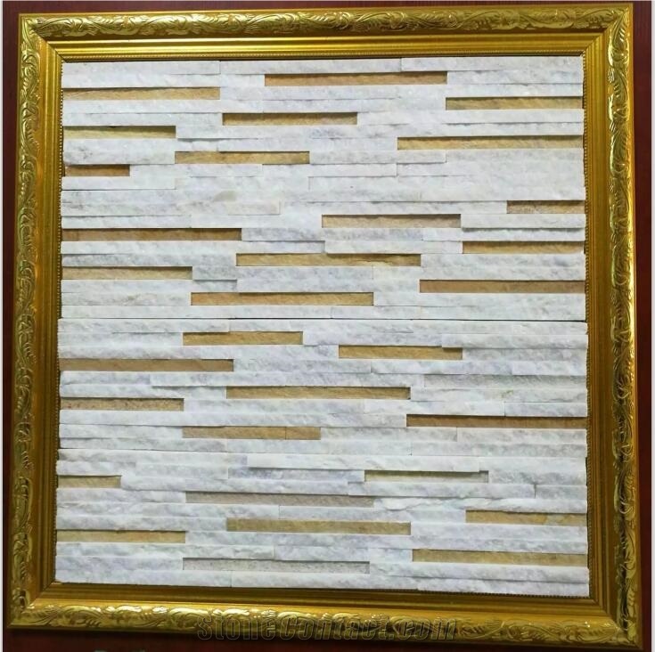 Natural White Quartzite Wall Cladding Cultured Stone
