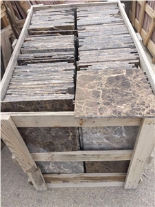 Crema Marfil / Dark Emperador Broken Tiles Polished 1 cm for Mosaic