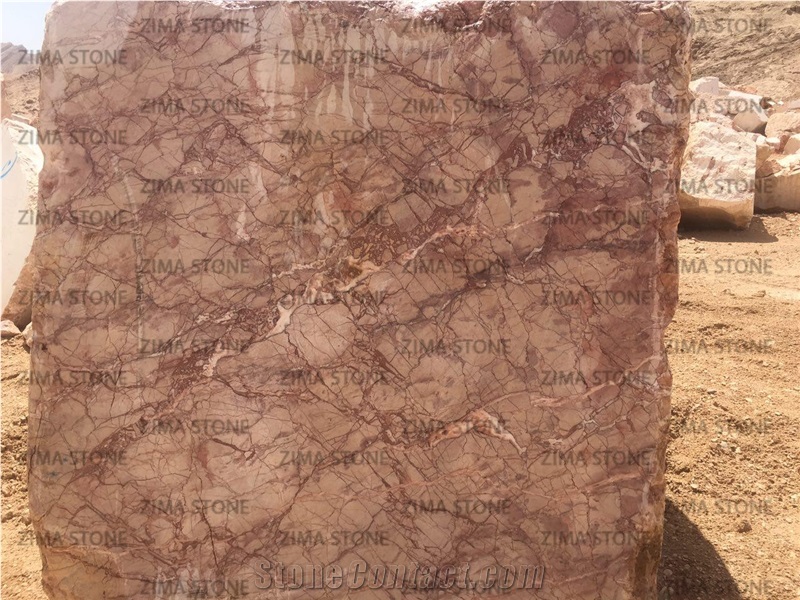 Rozita Light Rose, Rosalia Red Marble Block