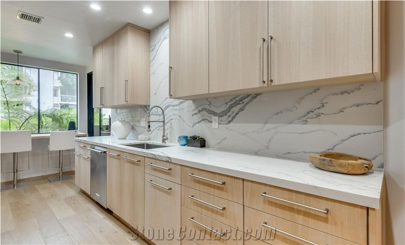 Vadara Quartz Statuario Venato Kitchen Countertop