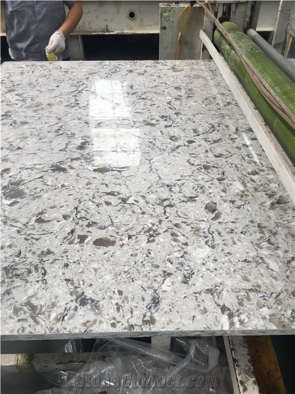 Quartz Stone Slab, China White Quartz