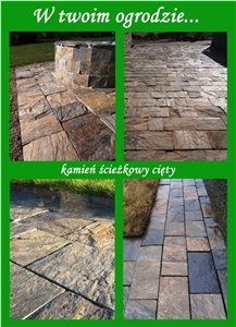 Charcoal Gray Jenkow Slate/Slate Cut Stone Four-Sided Pavers