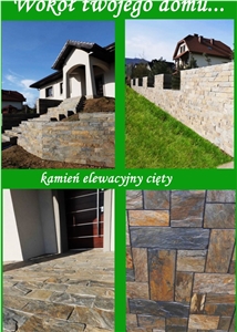 Charcoal Gray Jenkow Slate/Slate Cut Stone Four-Sided Pavers