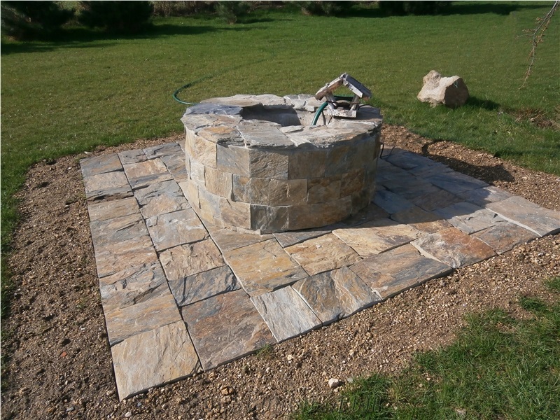 Charcoal Gray Jenkow Slate/Slate Cut Stone Four-Sided Pavers