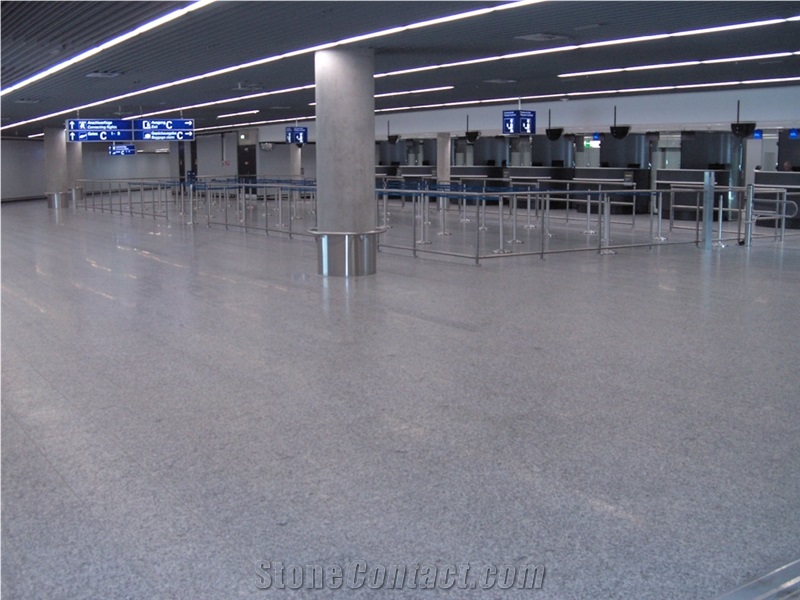Airport Frankfurt Terminal H-Star East Project- Grey Granite Floor Application