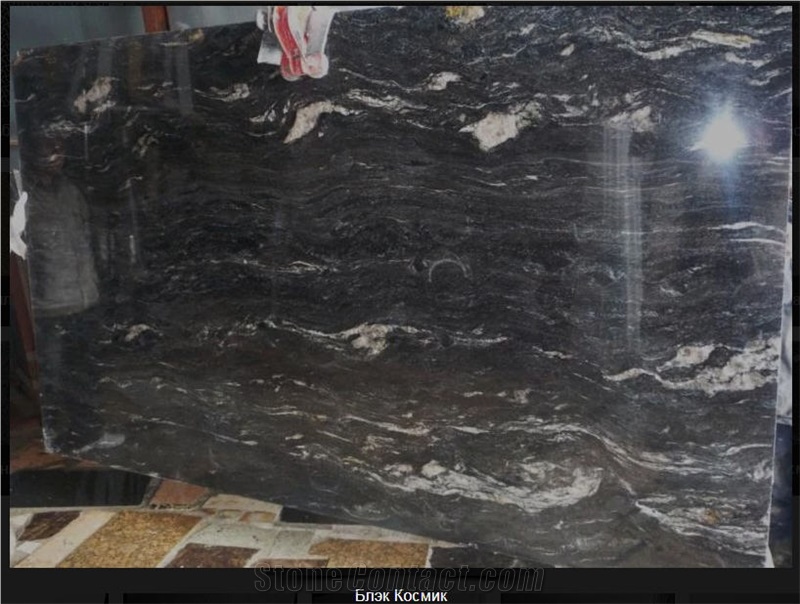Black Cosmic Granite 3cm Polished Slabs