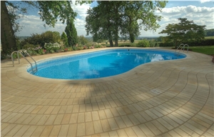 Fossil Mint Tumbled Pool Edgings & Terrace