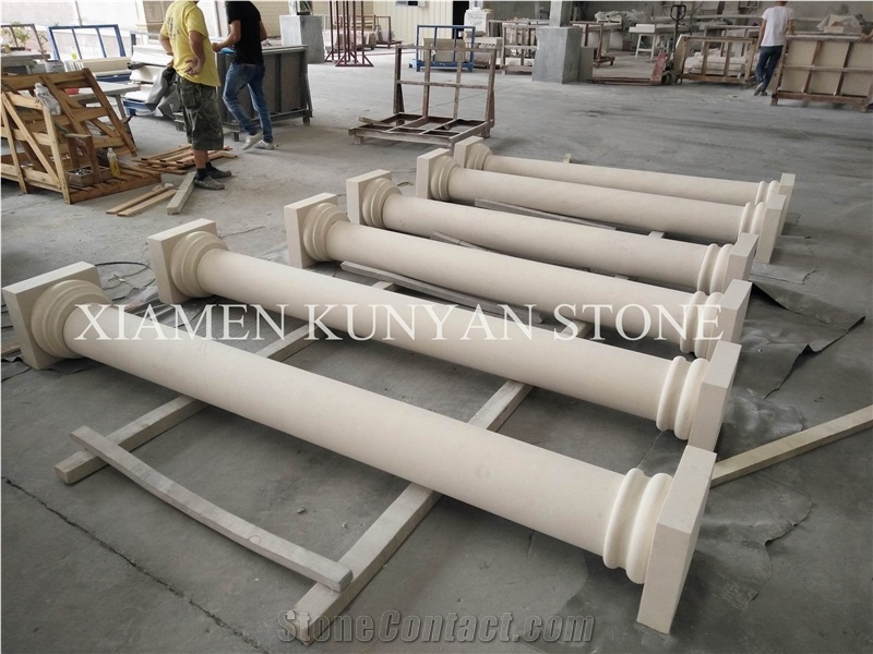 Vratza Beige Limestone Columns, Linellae