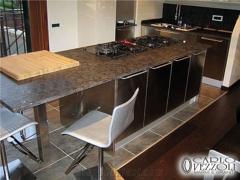 Kitchen Island Top in Matrix Granite Brushed