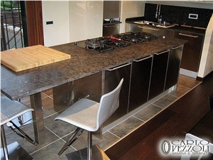 Kitchen Island Top in Matrix Granite Brushed