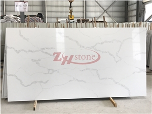Zhs-173108 Statuario Calacatta Quartz Stone Slabs & Tiles, White Engineered Stone