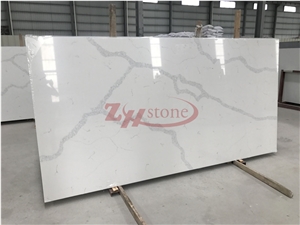 Zhs-173108 Statuario Calacatta Quartz Stone Slabs & Tiles, White Engineered Stone