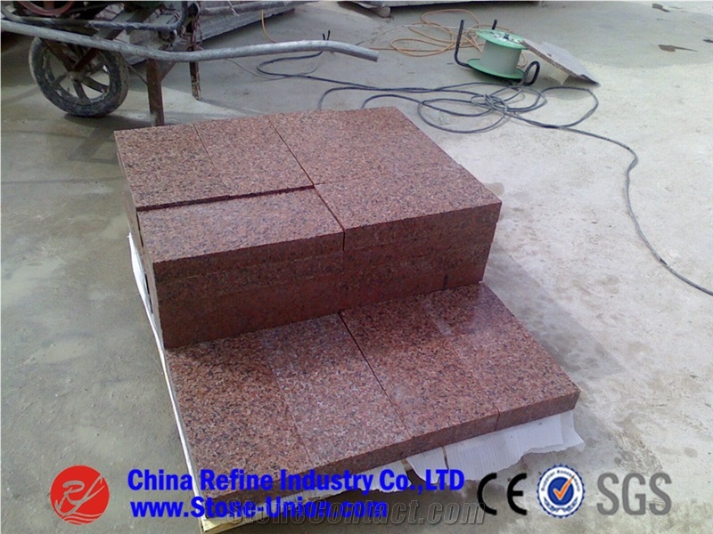 G386 Granite, Peninsula Red, Shidao Red, Island Red, Zhuangcheng Red,Red Granite Cube Stone & Pavers