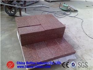 G386 Granite, Peninsula Red, Shidao Red, Island Red, Zhuangcheng Red,Red Granite Cube Stone & Pavers