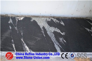 New Jet Mist,Kashmir Black Granite,China Jet Mist,New Jet Mist Granite,China Via Lactea Granite,Black with White Silk Lines Granite for Wall