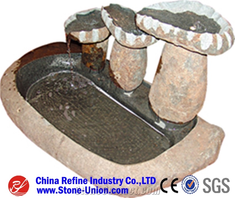 Popular Customized Sculptured Yellow Granite Fountain,Exterior Fountains,Handcarved Water Fountains