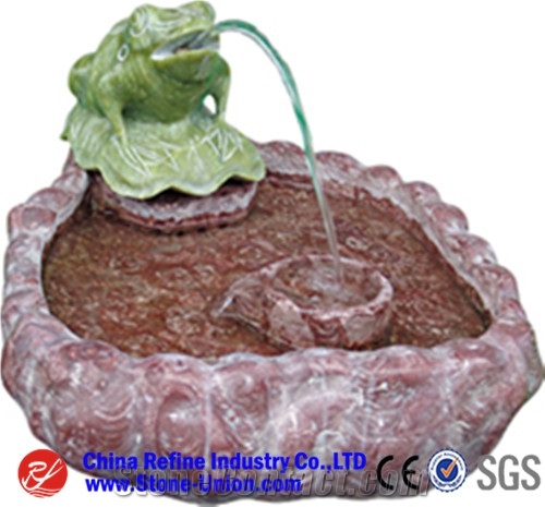 Popular Customized Sculptured Yellow Granite Fountain,Exterior Fountains,Handcarved Water Fountains