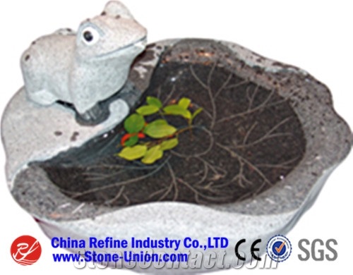 Popular Customized Sculptured Yellow Granite Fountain,Exterior Fountains,Handcarved Water Fountains
