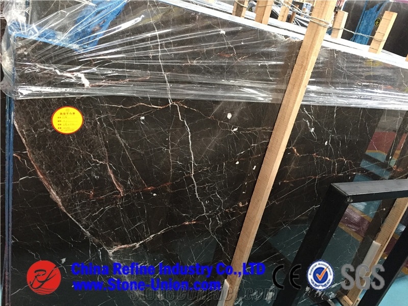 Saint Laurent Brown, Coffee Brown Marble, Brown Tiny, China Portoro Marble, Brown Marble Tiles & Slabs Used in Construction Stone and Ornamental Stone