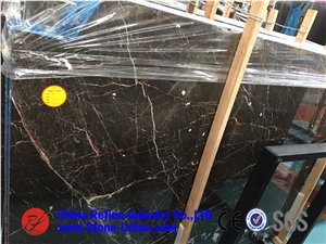 Saint Laurent Brown, Coffee Brown Marble, Brown Tiny, China Portoro Marble, Brown Marble Tiles & Slabs Used in Construction Stone and Ornamental Stone