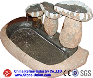 Yellow Basalt Table Top Water Decor Fountain,Garden Stone Water Features, Yellow Granite Water Features