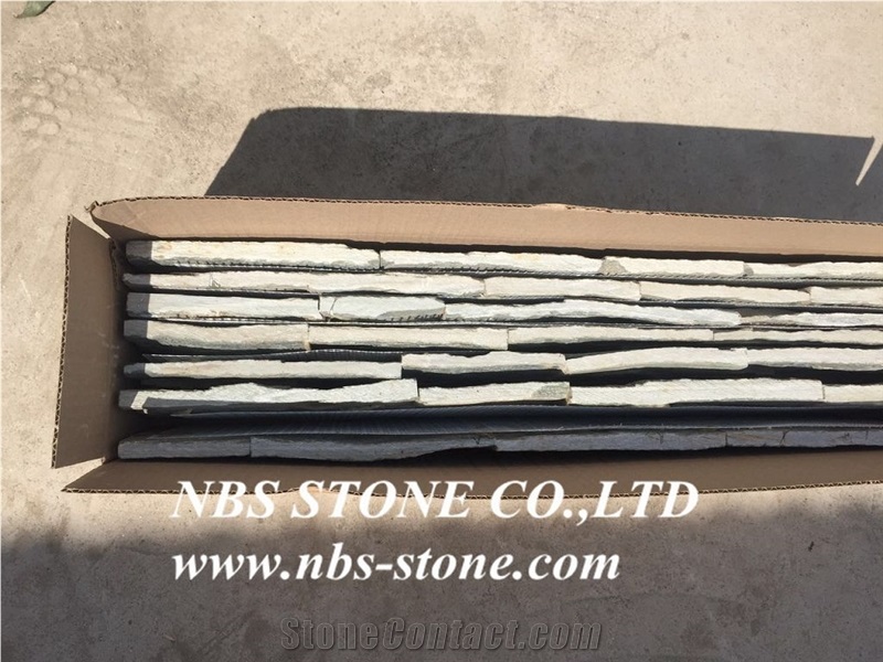 China Nature Cultured Stone,Green Slate,Wall Cladding,Stacked Stone Veneer, Ledge Stone
