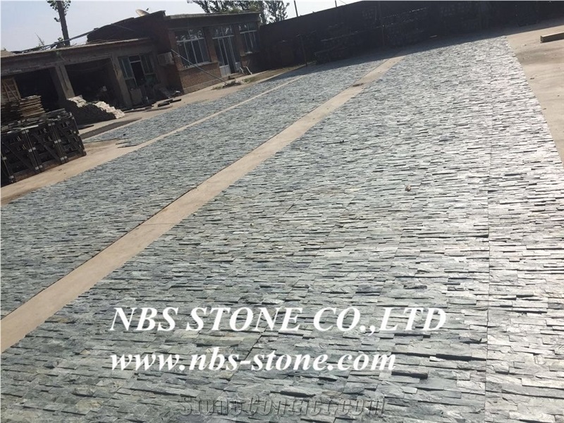 China Nature Cultured Stone,Green Slate,Wall Cladding,Stacked Stone Veneer, Ledge Stone