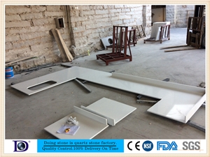 2cm Pure White Quartz Kitchen Top Supplier,Solid Surface Quartz Stone Countertop,Polished Quartz Stone Kitchen Bar Top,A Quality Silestone Kitchen Countertop from Doingstone