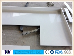 2cm Pure White Quartz Kitchen Top Supplier,Solid Surface Quartz Stone Countertop,Polished Quartz Stone Kitchen Bar Top,A Quality Silestone Kitchen Countertop from Doingstone