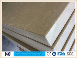 Beige Marble Vein Quartz Kitchen Countertop Factory,2+2cm Polished Engineered Quartz Kitchen Bar Top,Artificial Marble Countertop from Doingstone.Solid Surface Quartz Stone for Kitchen Top