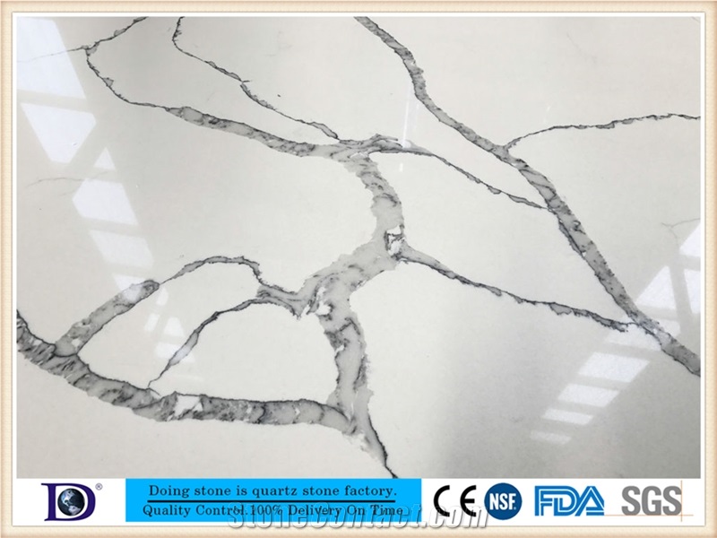 Calacatta Engineered Stone, Coarse Grain Calacatta Quartz Stone, 2cm Calacatta Quartz Slabs, 3cm Calacatta Solid Surfaces Slabs7430