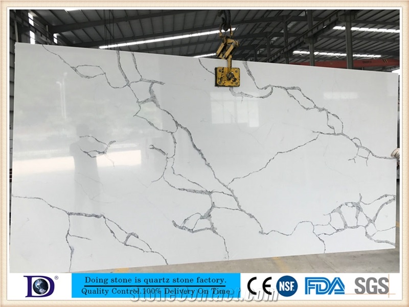 Calacatta Engineered Stone, Coarse Grain Calacatta Quartz Stone, 2cm Calacatta Quartz Slabs, 3cm Calacatta Solid Surfaces Slabs7430