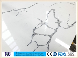 Calacatta Engineered Stone, Coarse Grain Calacatta Quartz Stone, 2cm Calacatta Quartz Slabs, 3cm Calacatta Solid Surfaces Slabs7430