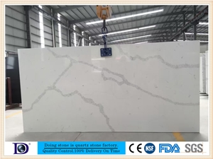 Calacatta White Popular Quartz Slabs,Polished Calacatta White Quartz Slabs for Kitchen,Calacatta White Engineered Quartz Stone from Doingstone,Calacatta White Solid Surface Quartz in Usa7421