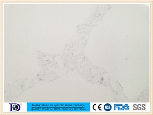 Calacatta White Popular Quartz Slabs,Polished Calacatta White Quartz Slabs for Kitchen,Calacatta White Engineered Quartz Stone from Doingstone,Calacatta White Solid Surface Quartz in Usa7421