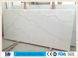 Calacatta White Popular Quartz Slabs,Polished Calacatta White Quartz Slabs for Kitchen,Calacatta White Engineered Quartz Stone from Doingstone,Calacatta White Solid Surface Quartz in Usa7421