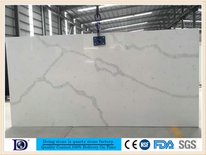 Calacatta White Popular Quartz Slabs,Polished Calacatta White Quartz Slabs for Kitchen,Calacatta White Engineered Quartz Stone from Doingstone,Calacatta White Solid Surface Quartz in Usa7421