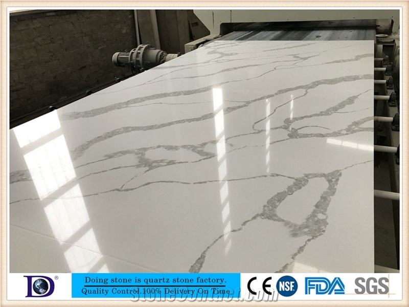 Calacatta White Quartz,2cm Carrara Quartz Stone Slabs,3cm Carrara Quartz Stone Slabs,Close Caesarstone Quartz, Coarse Grain Quartz7436