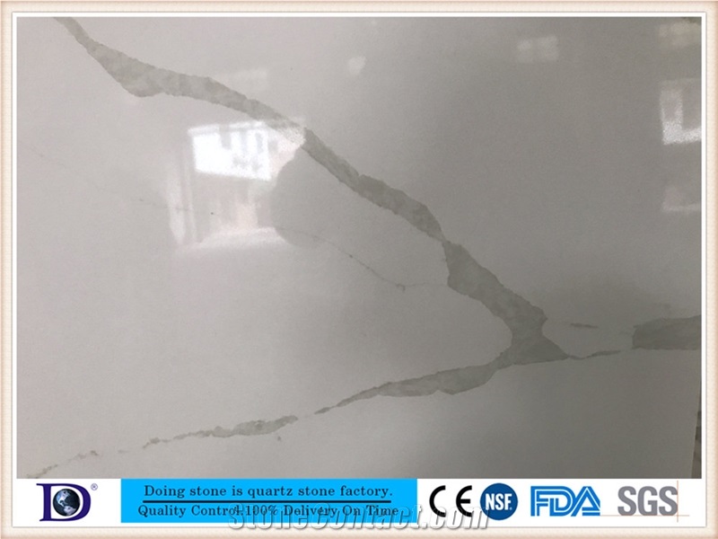 Calacatta White Quartz in China,Polished Calacatta White Engineered Quartz for Kitchen,2cm Solide Surface Calacatta White Quartz Slabs for Countertop,3cm Calacatta White Quartz Slabs in Usa7404